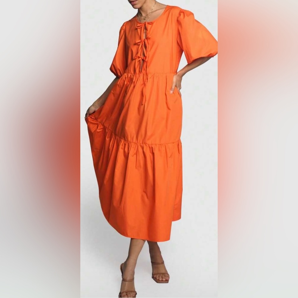 Sans Souci Vibrant Orange Midi Dress